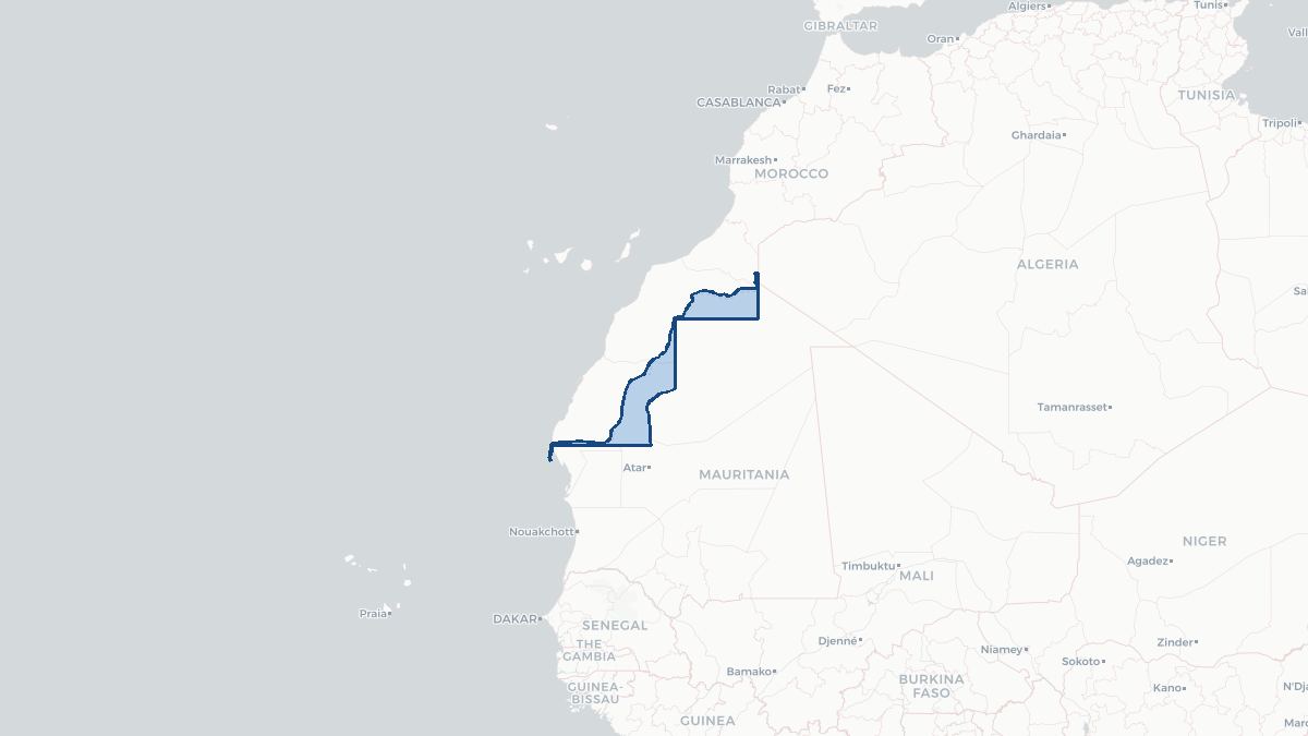 Karta over Västsahara