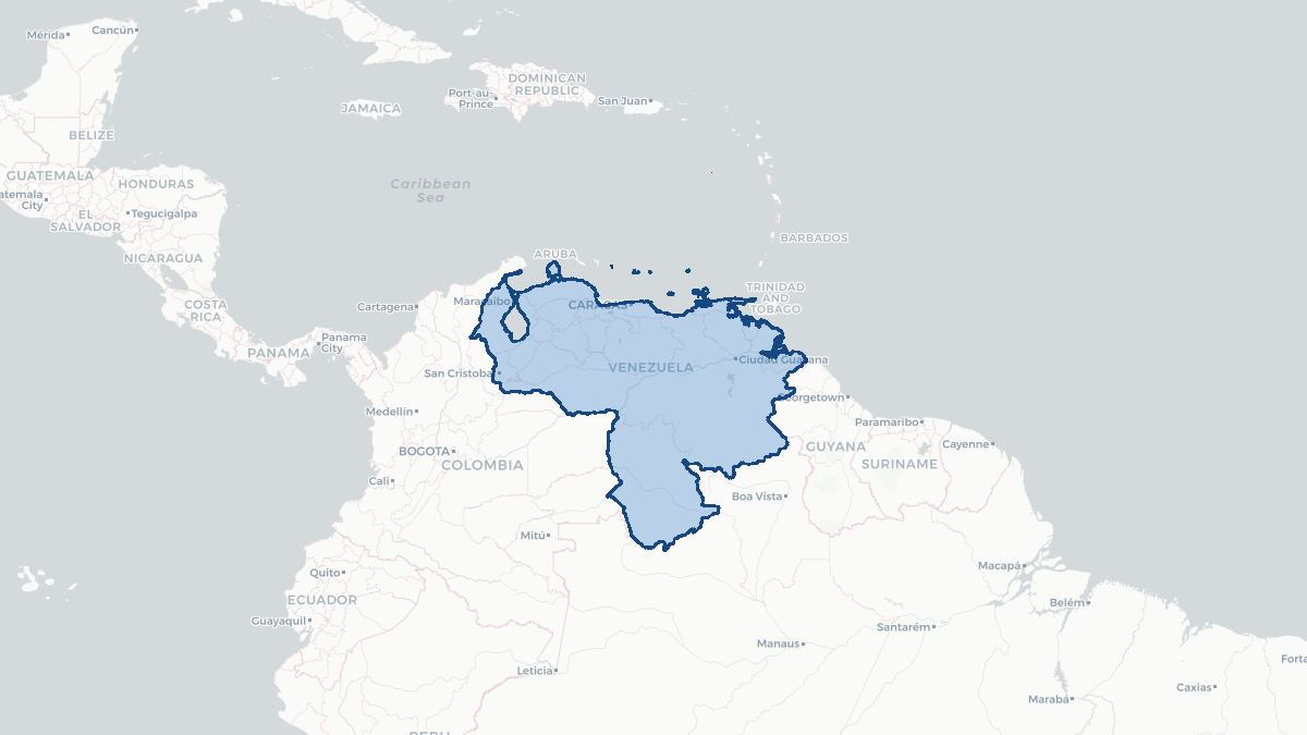 Karta over Venezuela