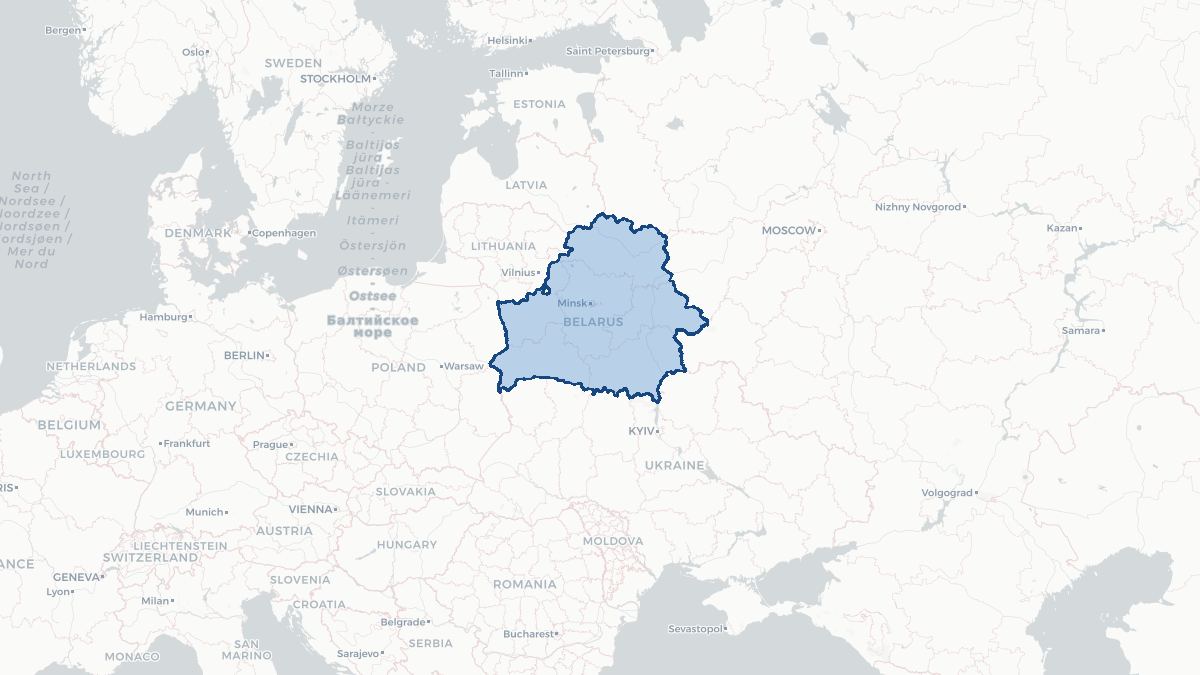 Karta over Vitryssland